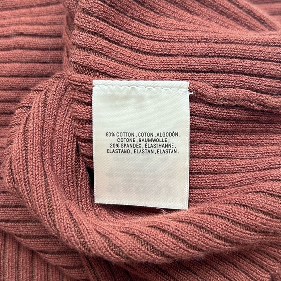 by Anthropologie Brown Ribbed Double Cut Out Knit Sweater Cinnamon Size M - Picture 14 of 15